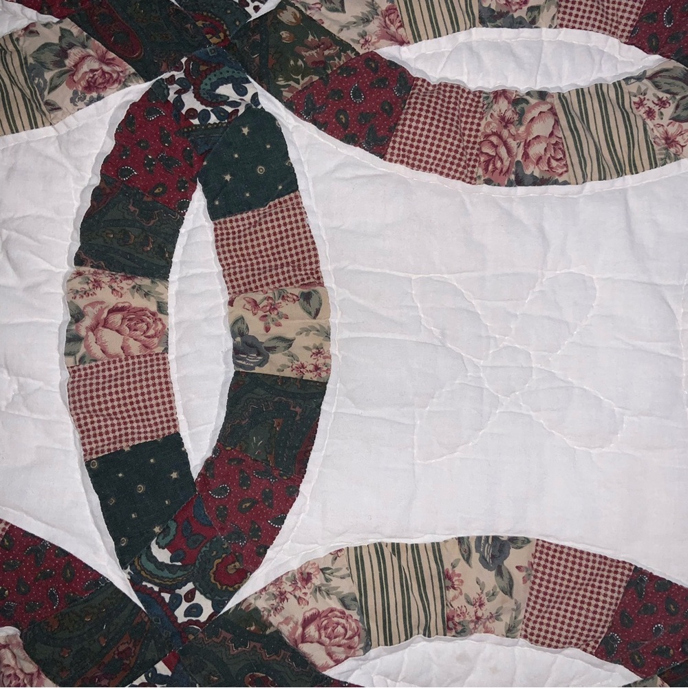 Handmade Patchwork Quilt Coat | Vintage Wedding Ring Design, Large - Picture 4 of 7